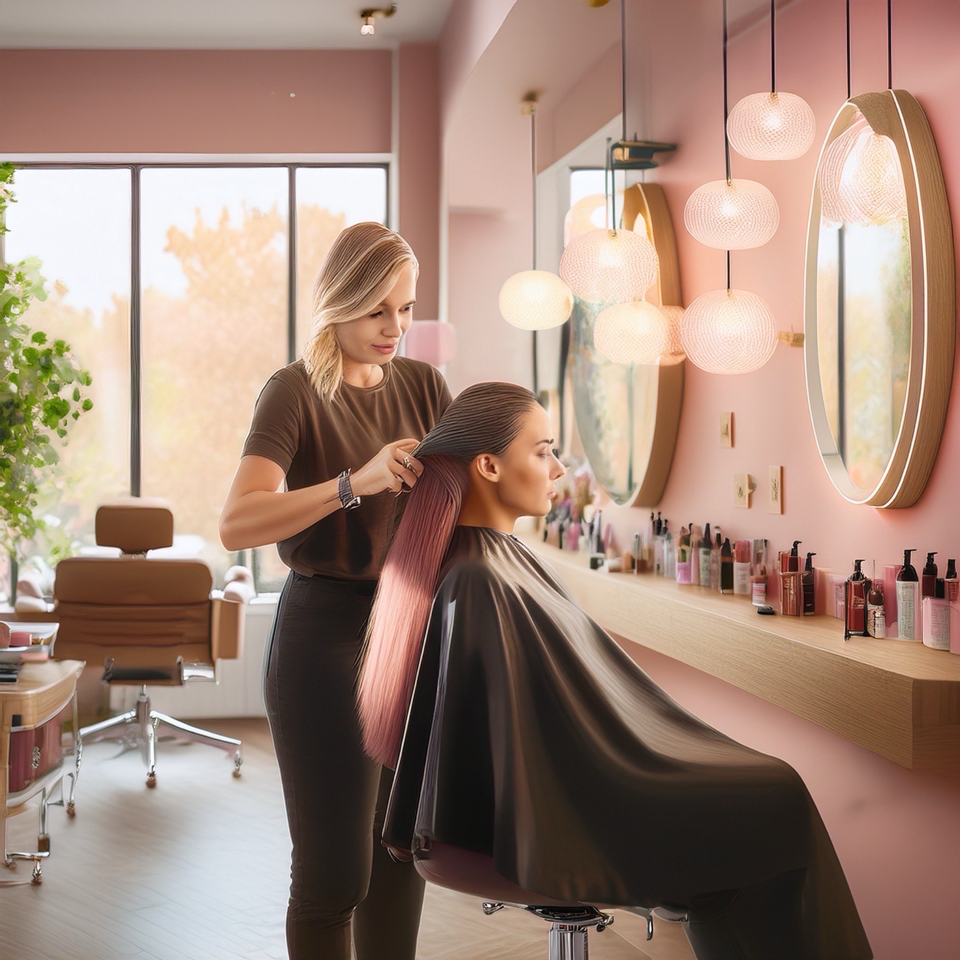 Lux Salon & Co. — luxurious salon interior with stylist at work